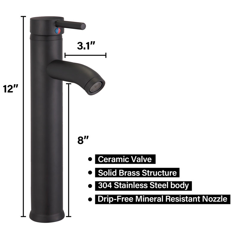 KSWIN 16'' White/Black Ceramic Circular Vessel Bathroom Sink with Faucet & Reviews Wayfair